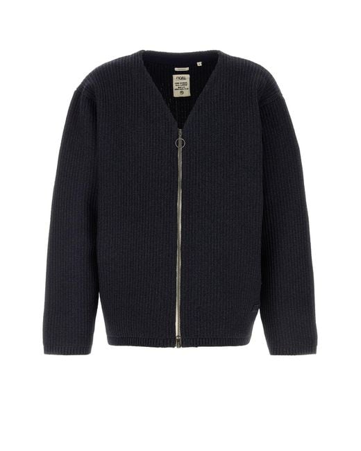 Nanamica Black Navy Blue Knit Oversize Cardigan