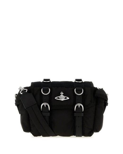 Vivienne Westwood Black Fabric Rocky Crossbody Bag