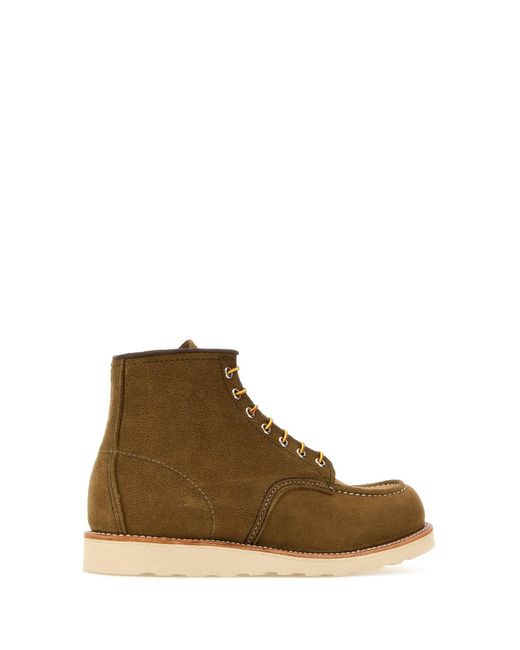 Red Wing Brown Suede Ankle Boots for men
