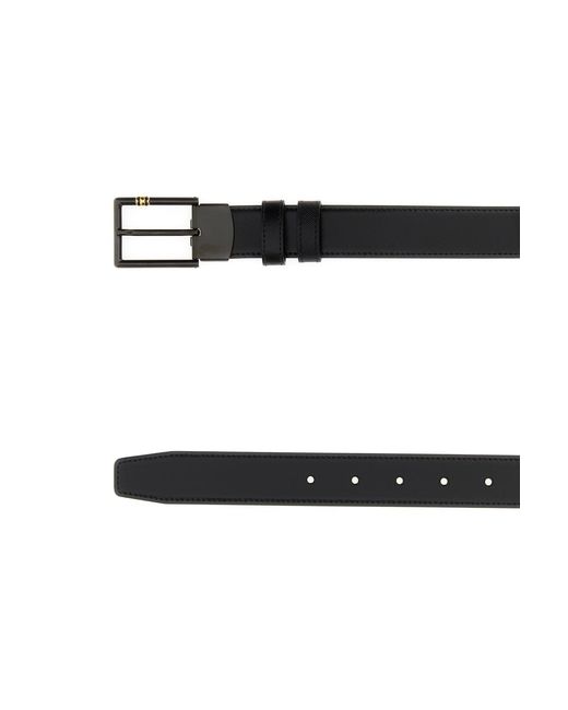 Montblanc Black Leather Reversible Belt for men