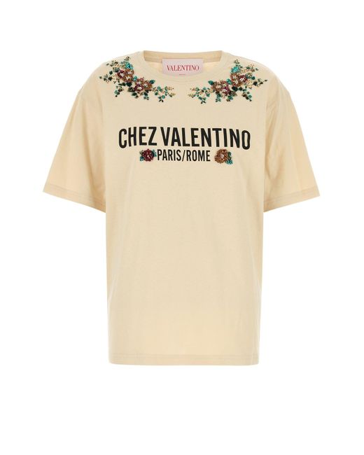 Valentino Garavani Natural Cream Cotton T-shirt
