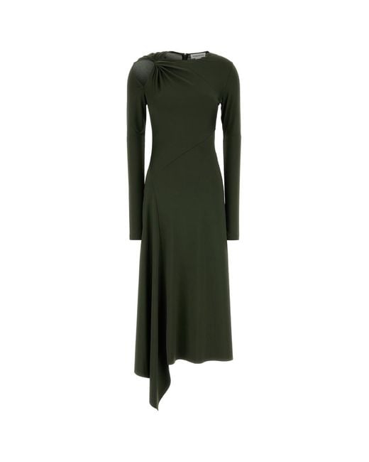 Victoria Beckham Olive Green Jersey Dress