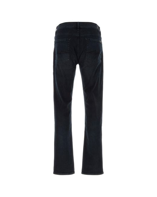 7 For All Mankind Midnight Blue Stretch Denim Jeans for men