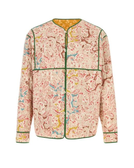 Valentino Garavani Pink Embroidered Linen Shirt for men