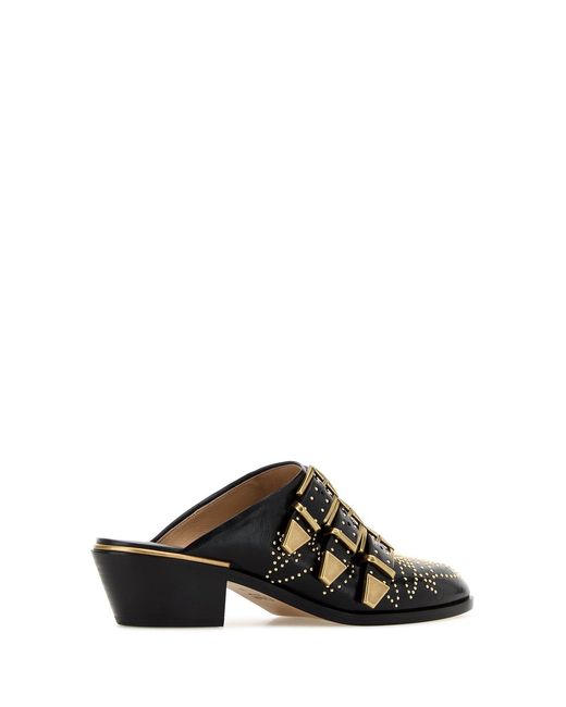 Chloé Black Leather Susan Mules