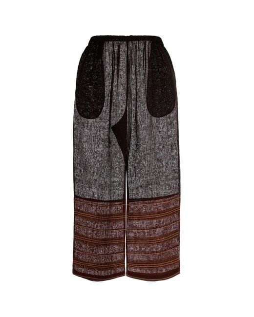 Tory Burch Brown Linen Wide-leg Pant