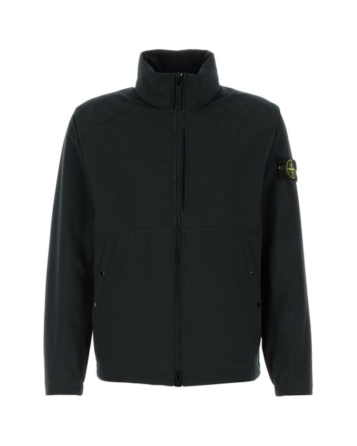 Stone Island Black Stretch Nylon Jacket for men