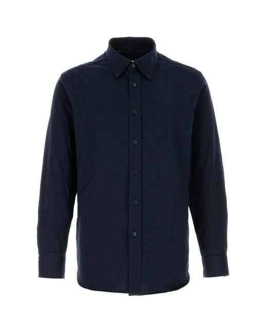Brioni Midnight Blue Cotton Shirt for men