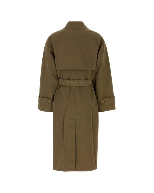MICHAEL Michael Kors Army Green Cotton Blend Trench Coat