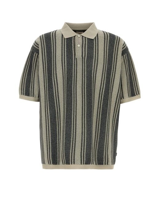Nanamica Gray Embroidered Knit Polo Shirt
