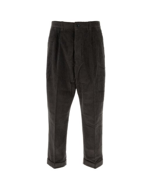 Pantalone in velluto a coste antracite di AMI in Black da Uomo