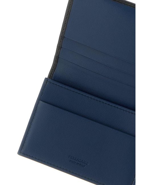 Ferragamo Black Salvatore Leather Card Holder for men