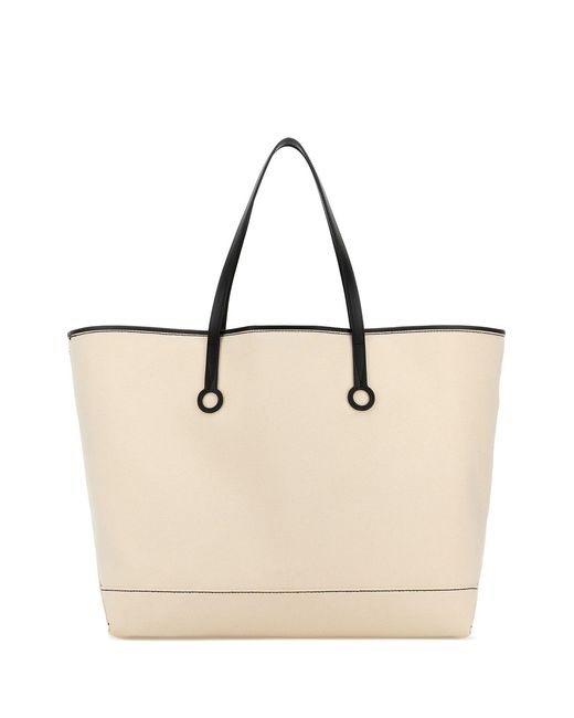 J.W. Anderson Black Jw Anderson Ivory Canvas Anchor Xl Shopping Bag