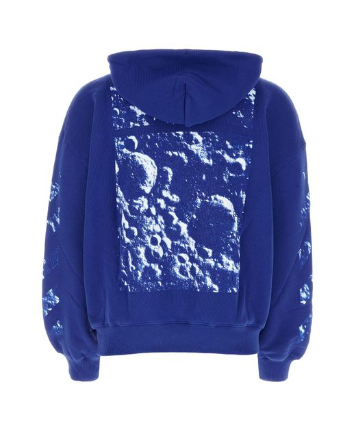 Off-White c/o Virgil Abloh Blue Moon Printed Hooded Cotton Sweatshirt for men
