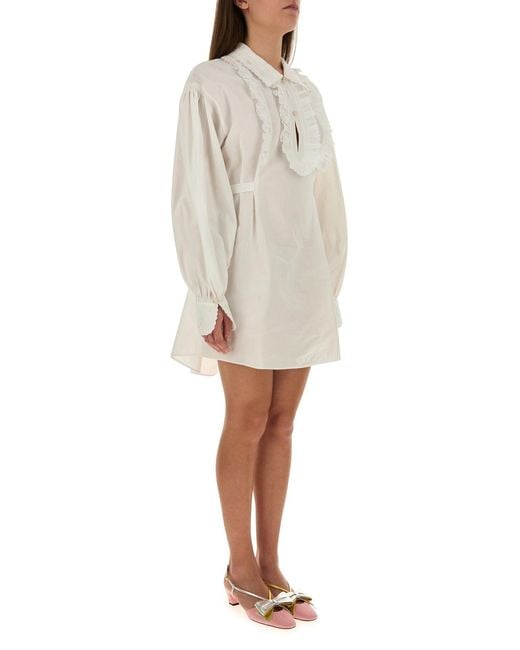 Valentino Garavani White Cotto Blend Shirt Dress
