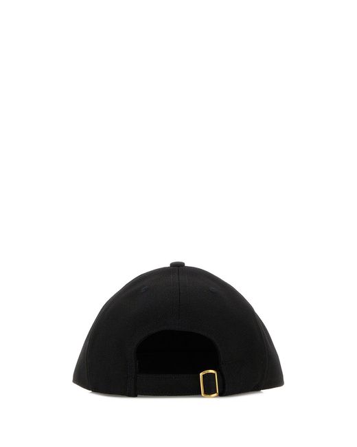 Willy Chavarria Black Canvas Baseball Cap for men