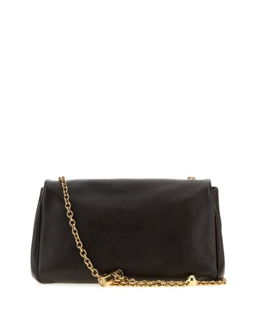 Borsa a spalla Heritage media in pelle nera di Chloé in Black