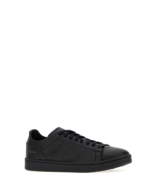 Y-3 Black Leather Stan Smith Sneakers