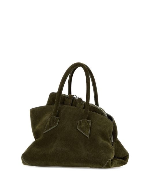 The Attico Army Green Suede Mini La Passeggiata Handbag