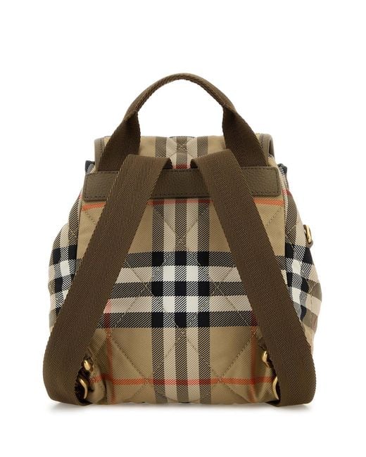 Burberry Multicolor Embroidered Canvas Mini Horseshoe Backpack