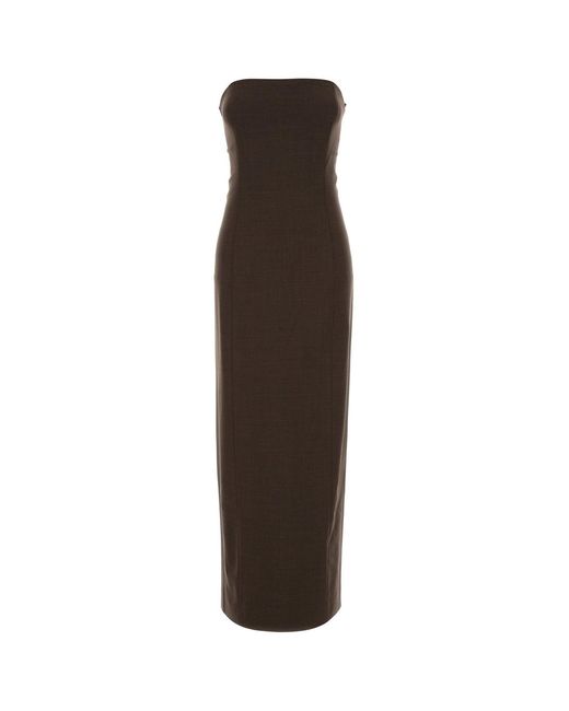 Loulou de Saison Brown Stretch Wool Shilo Dress