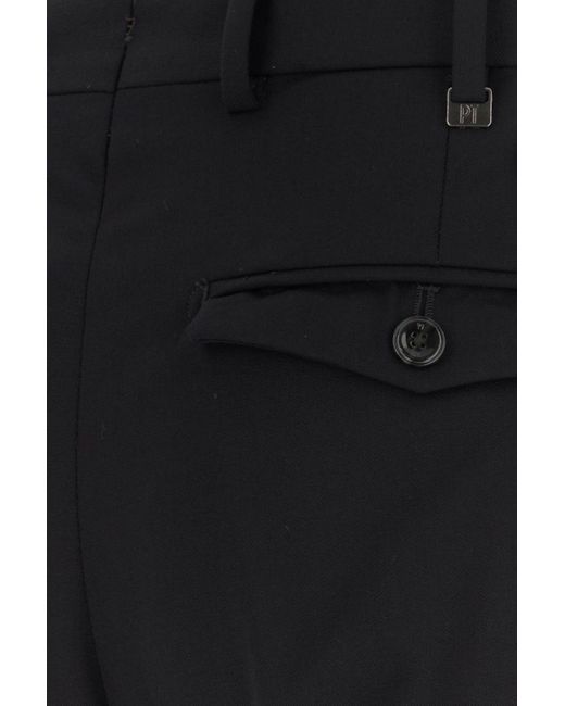 Pantalone in lana stretch nero di PT Torino in Black da Uomo