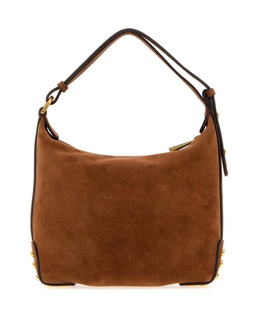 Tod's Brown Suede Mini Shoulder Bag