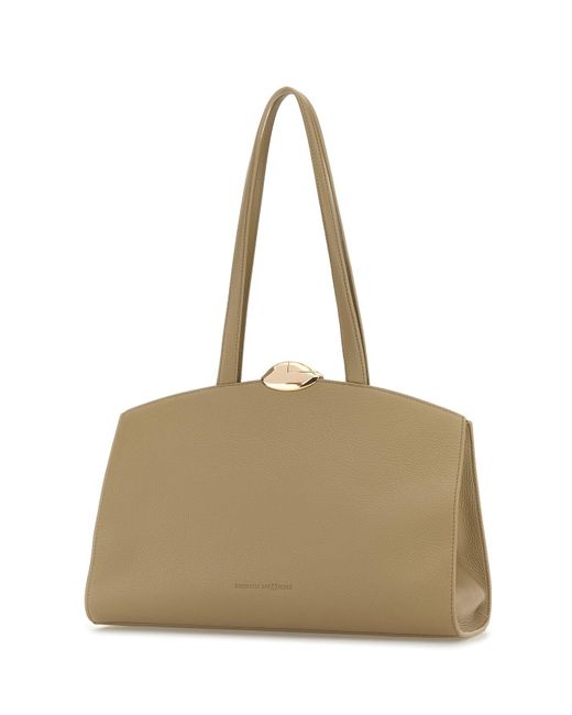 Borsa shopping Serena in pelle beige di Benedetta Bruzziches in Natural