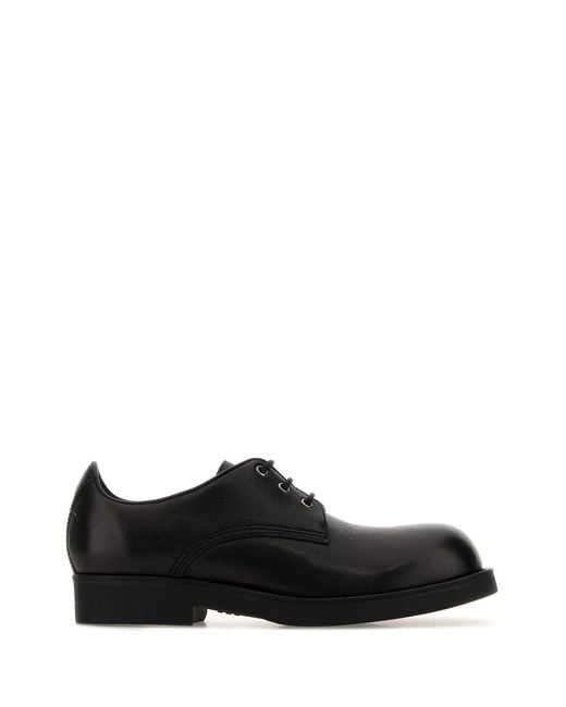 MM6 by Maison Margiela Black Leather Lace-up Shoes for men