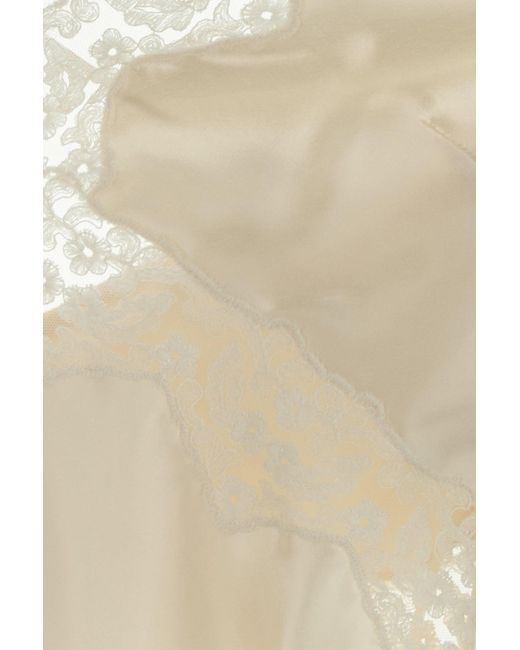 Alberta Ferretti Natural Ivory Satin Top