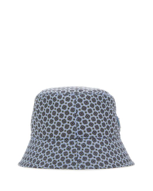 Cappello da pescatore in Re-Nylon stampato di Prada in Blue da Uomo