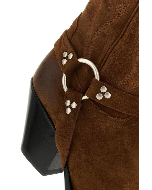 Sonora Boots Brown Suede Santa Fe Belt Boots