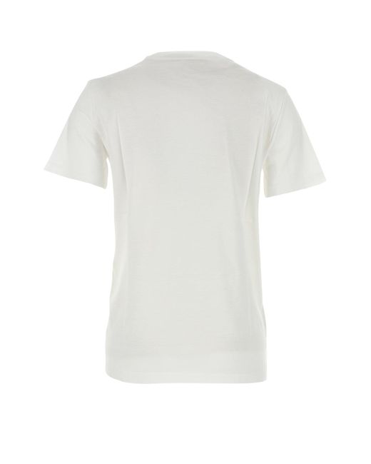 T-shirt in cotone bianco di Prada in White