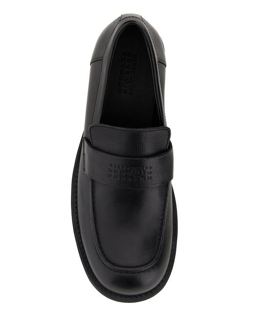 MM6 by Maison Margiela Black Leather Loafers for men
