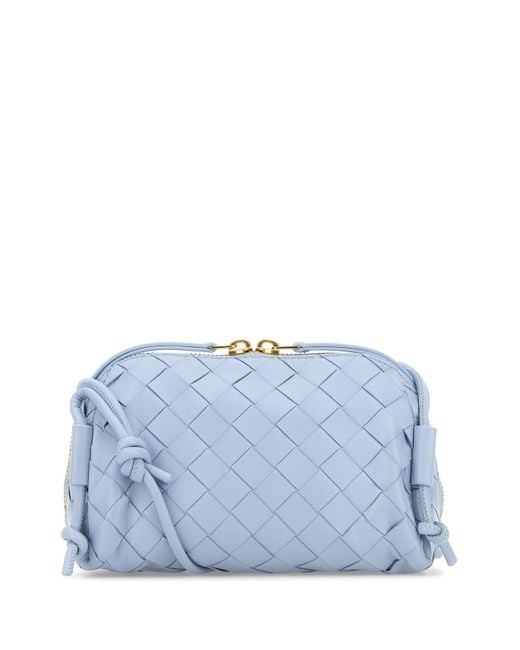 Borsa a tracolla Concert in pelle azzurro pastello di Bottega Veneta in Blue