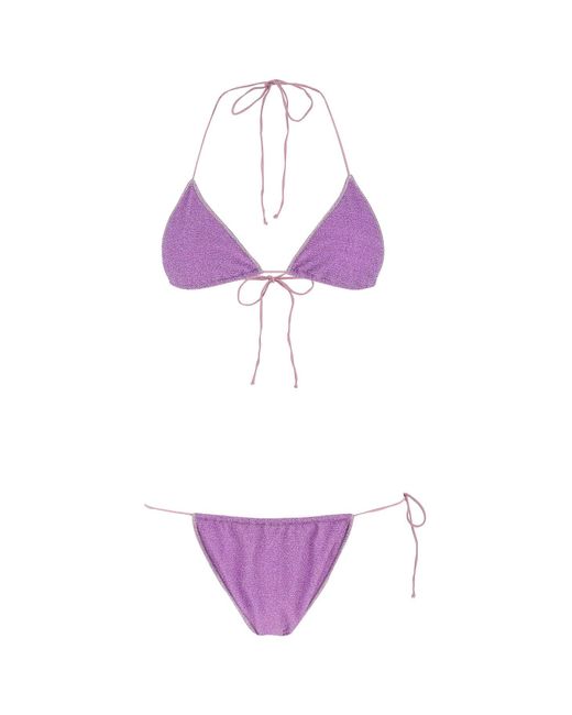 Oseree Purple Polyester Lumière Microkini Bikini