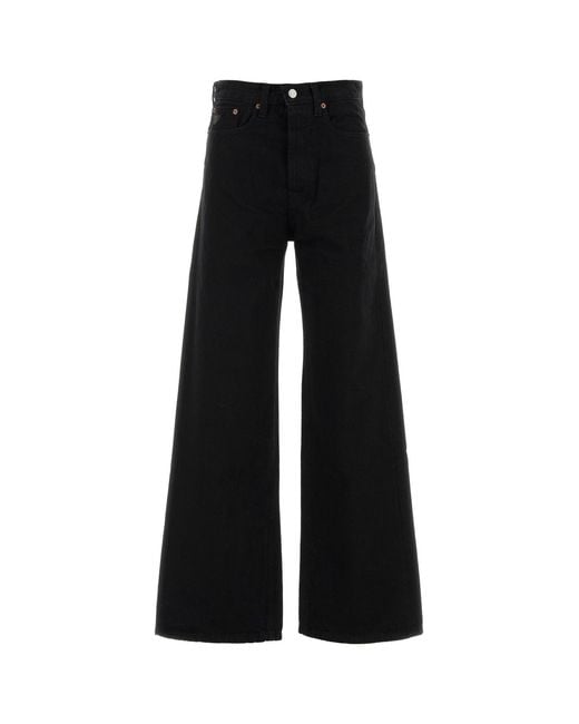 Lois Black Denim Skater Wide-leg Jeans