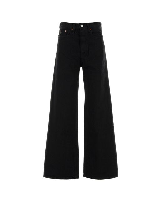 Lois Black Denim Skater Wide-leg Jeans