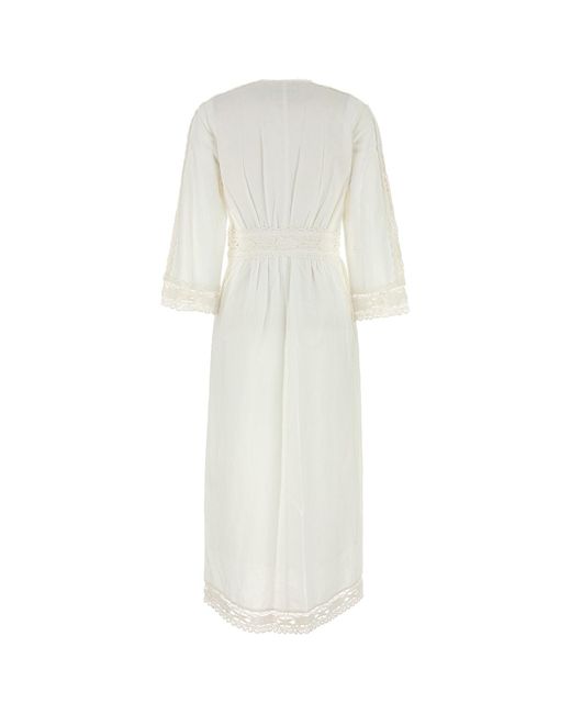 Abito Veona in misto lino bianco di Isabel Marant in White