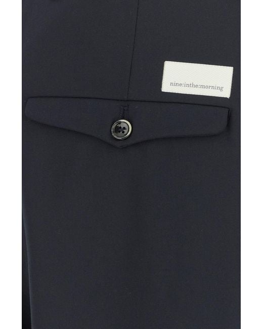Nine:inthe:morning Navy Blue Twill Kai Pant for men