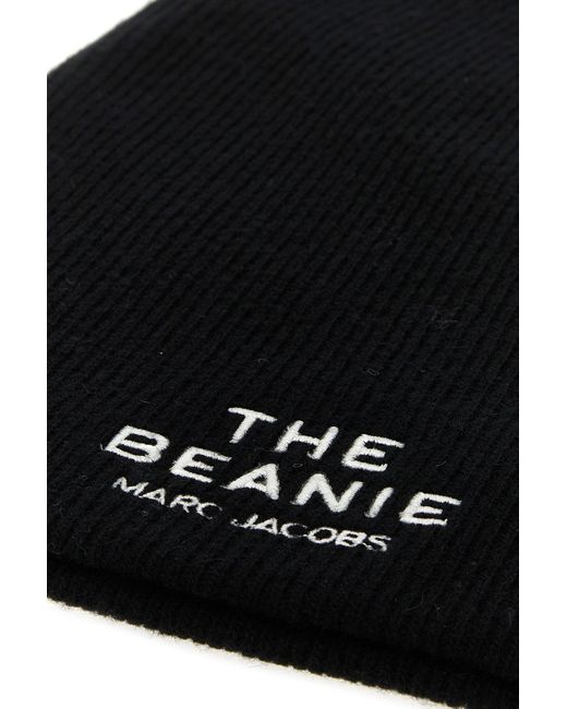 Marc Jacobs Black Wool Blend The Beanie Beanie Hat