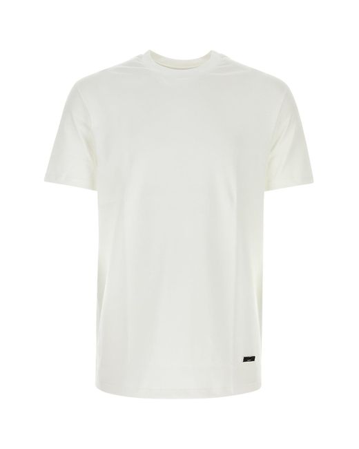 T-shirt in cotone bianco di Jil Sander in White da Uomo