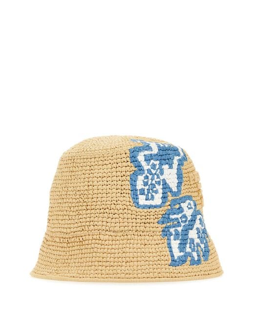 Cappello da pescatore in rafia di Prada in Natural