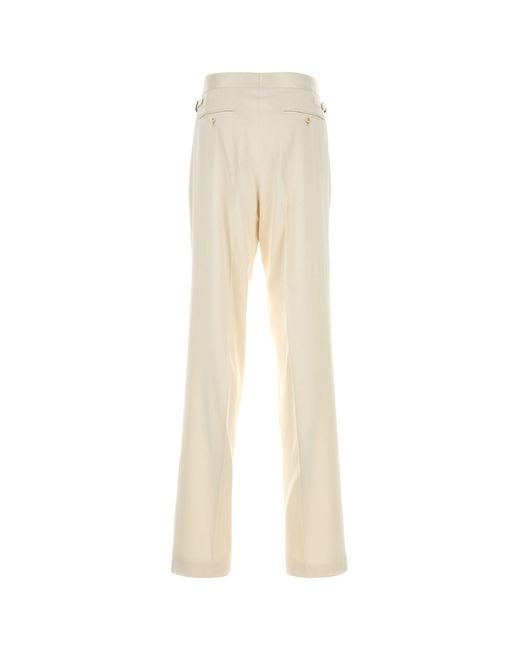 Tom Ford Natural Ivory Satin Pant for men