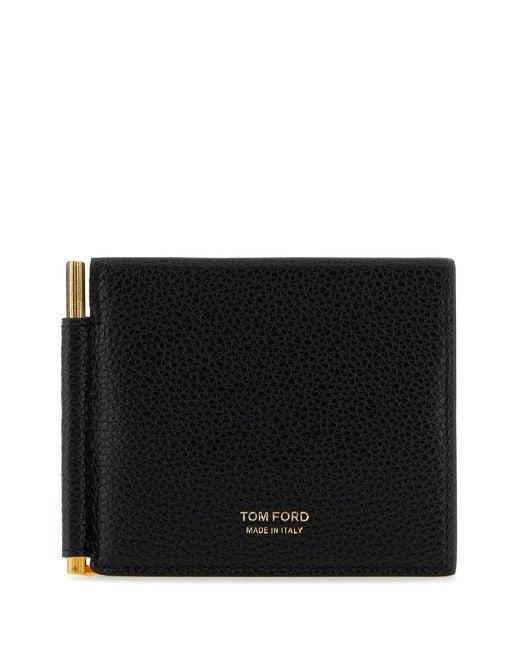 Tom Ford Black Leather Card Holder for men