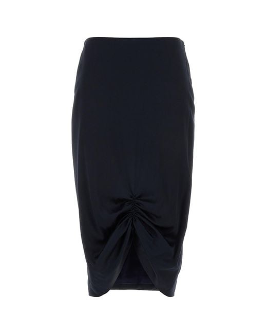 Valentino Garavani Midnight Blue Stretch Crepe Skirt