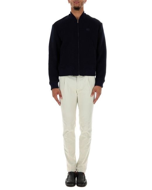 Etro Midnight Blue Wool Blend Bomber Jacket for men