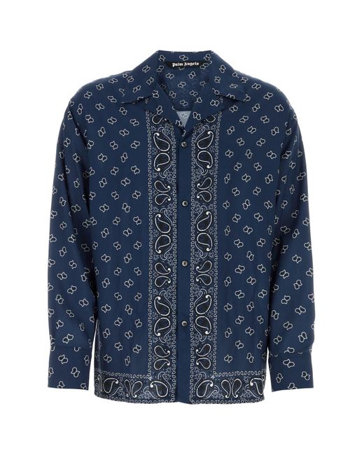 Palm Angels Blue Camicia for men
