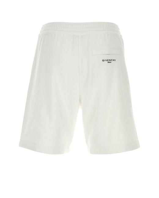 Givenchy White Solid Shorts for men