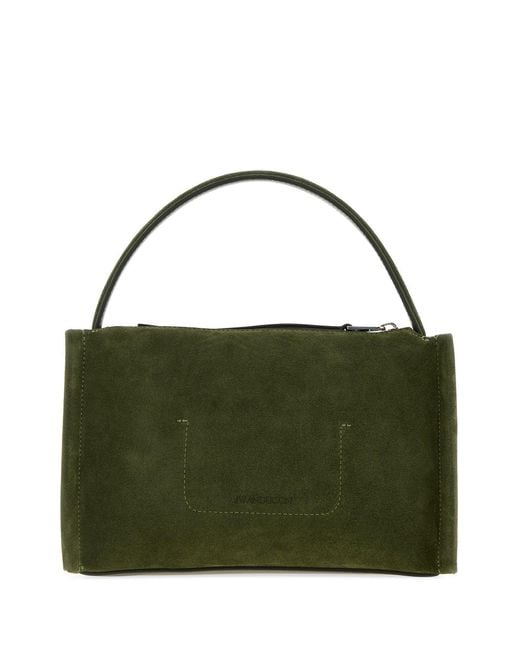 J.W. Anderson Olive Green Suede Small Loafer Handbag